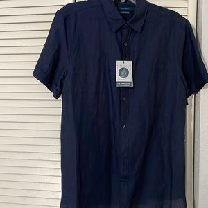 Brand new Perry Ellis linen blend short sleeve shirt